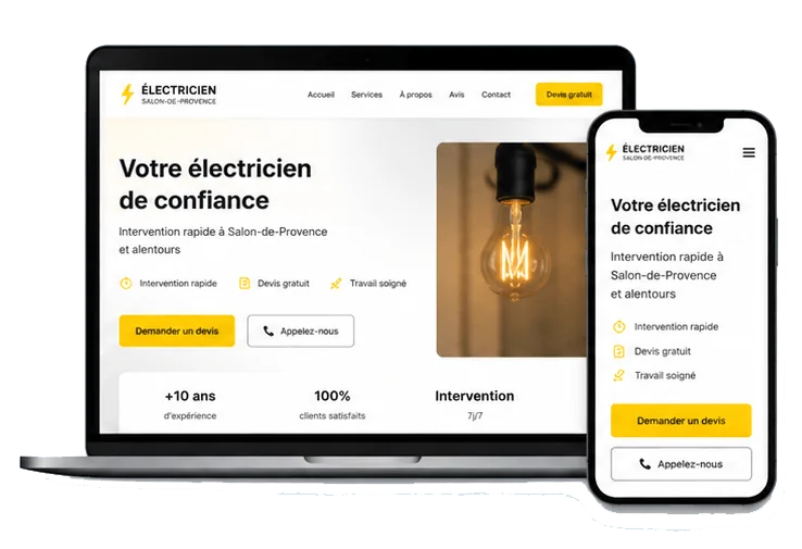 Exemple de présentation d’un site internet sur ordinateur et mobile