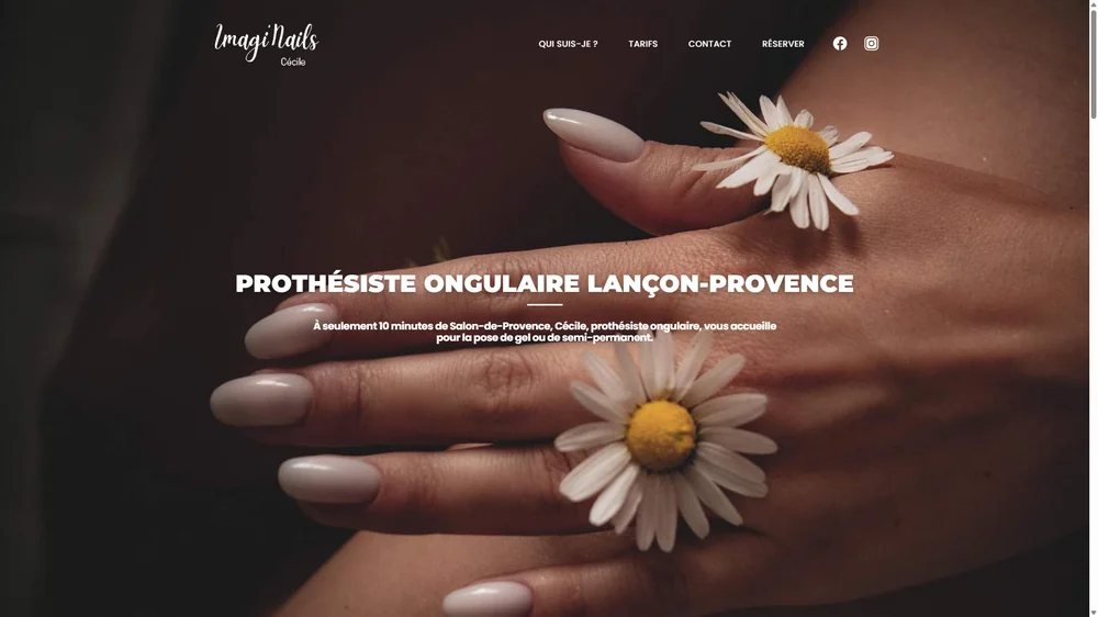 Site internet Imagi'Nails, prothésiste ongulaire à Lançon-Provence